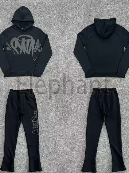 Syna World Sweatshirt Set with Fleece, Same Style as European and American Celebrities, Ukdripdrill Hip-Hop Street Style