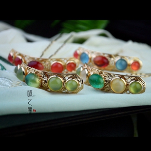 保色纯铜鱼姬顶簪子 小发冠钗 花钿百搭款汉元素拍照古装汉服配饰