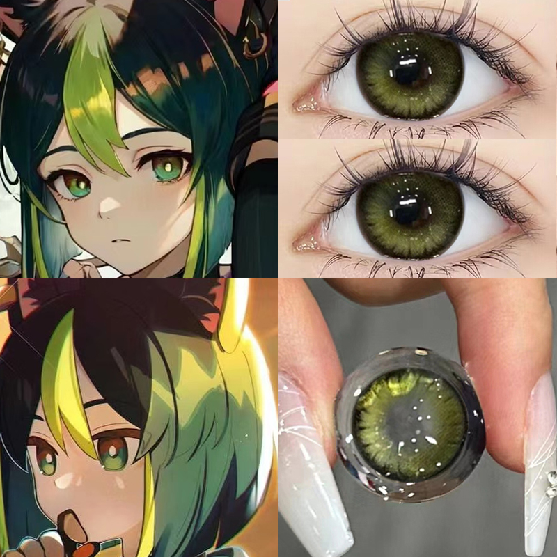 原神草神cos美瞳半年抛提纳里绿色混血款大小直径彩色隐形眼镜LH