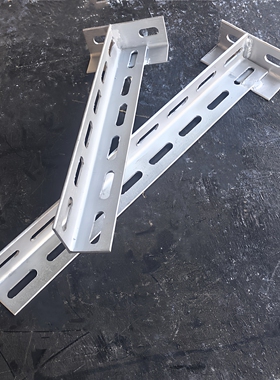 角铁立柱支架热镀锌厂家直销墙面支撑冲孔万能架T型支架电缆托架