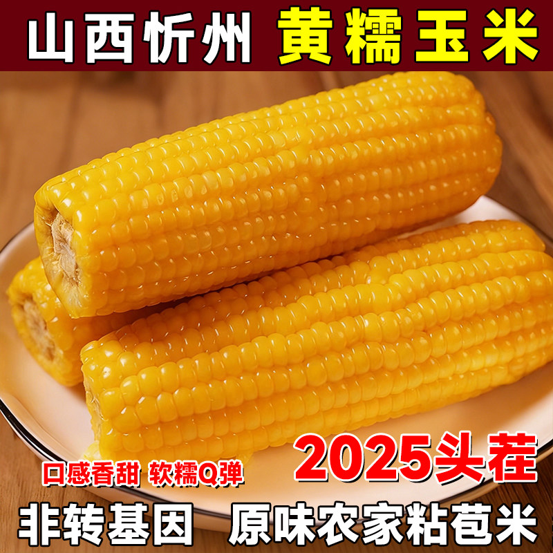 山西忻州甜糯黄玉米新鲜大棒非转基因粘黏玉米粗粮主食代餐真空装,粮油调味/速食/干货/烘焙,玉米,淘宝优惠券,粉丝福利购,淘宝优惠卷