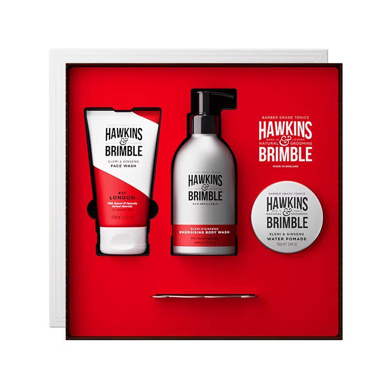 礼盒-HAWKINS & BRIMBLE英国霍金斯礼盒(发油100g+洁面乳+沐浴露)
