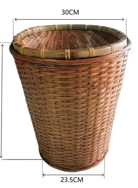 竹编蔬菜摆放箩筐餐饮点菜区展示篓土特产干货食材收纳簸箕高竹筐