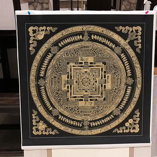 西藏唐卡描金 时轮金刚坛城线描 佛像涂色 diy手绘非偏远包邮