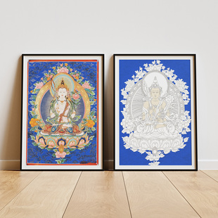 虚空藏药师佛唐卡手绘描金解压静心手绘填色佛像描金唐卡手绘diy