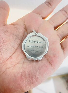 手工999足银情侣火漆章吊坠