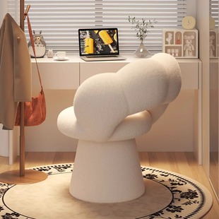 女生化妆椅子轻奢高级感卧室梳妆台专用凳子家用靠背可旋转美甲椅