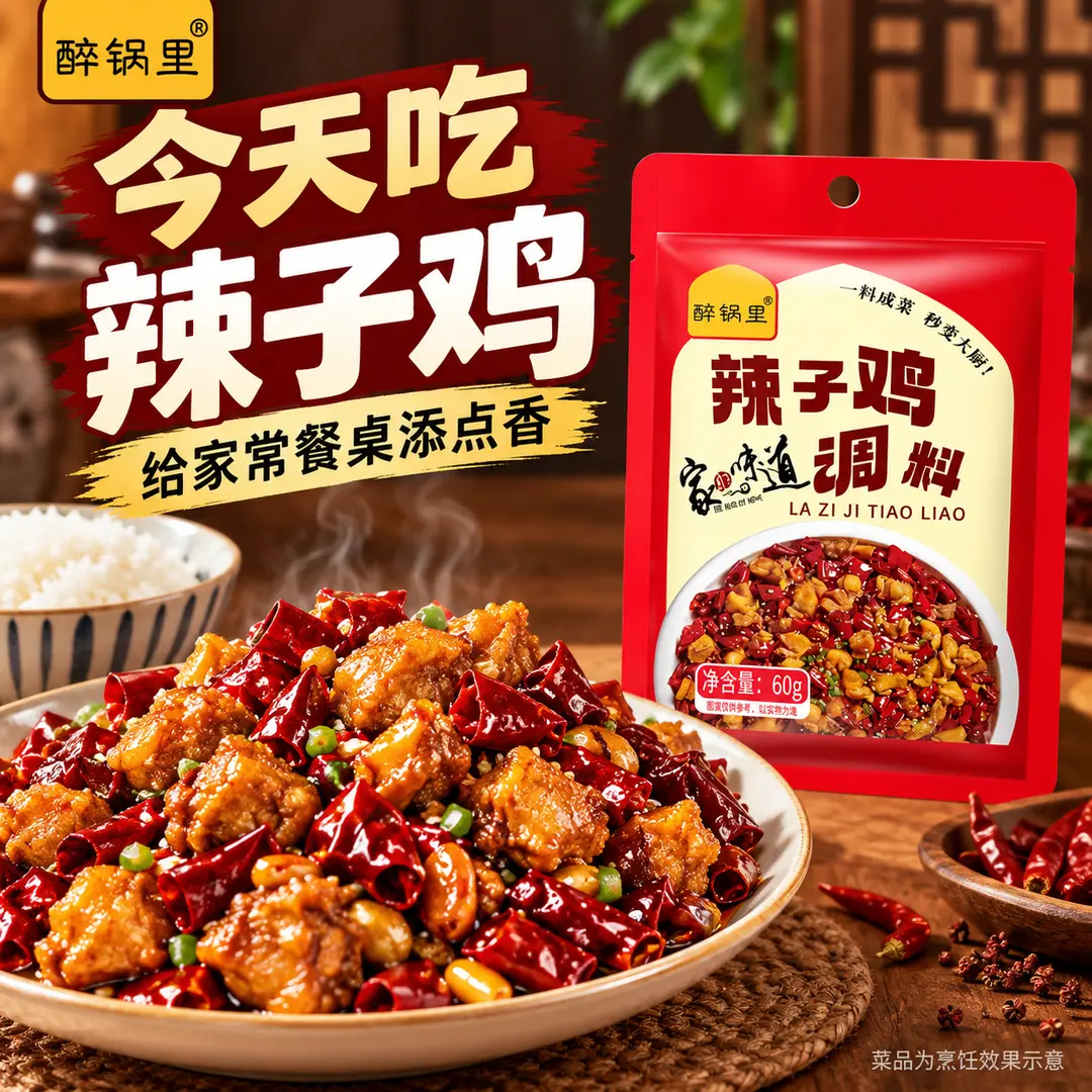 重庆风味辣子鸡调料香辣炒鸡酱料干锅调味酱家用腌料