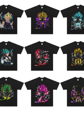 DRAGON BALL七龙珠T恤漫画复古短袖孙悟空多形态孙悟饭超级赛亚人