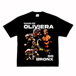 复古VTG街头纯棉宽松长短袖 UFC格斗拳击美式 Tt恤 奥利维拉 查尔斯