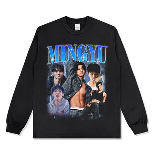 MINGYU金珉奎SEVENTEEN成员数码喷墨透气短袖T恤长袖卫衣连帽纯棉