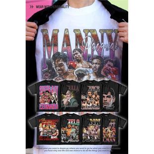 Gervonta Davis坦克戴维斯拳王阿里T恤短袖复古拳击小领口纯棉男