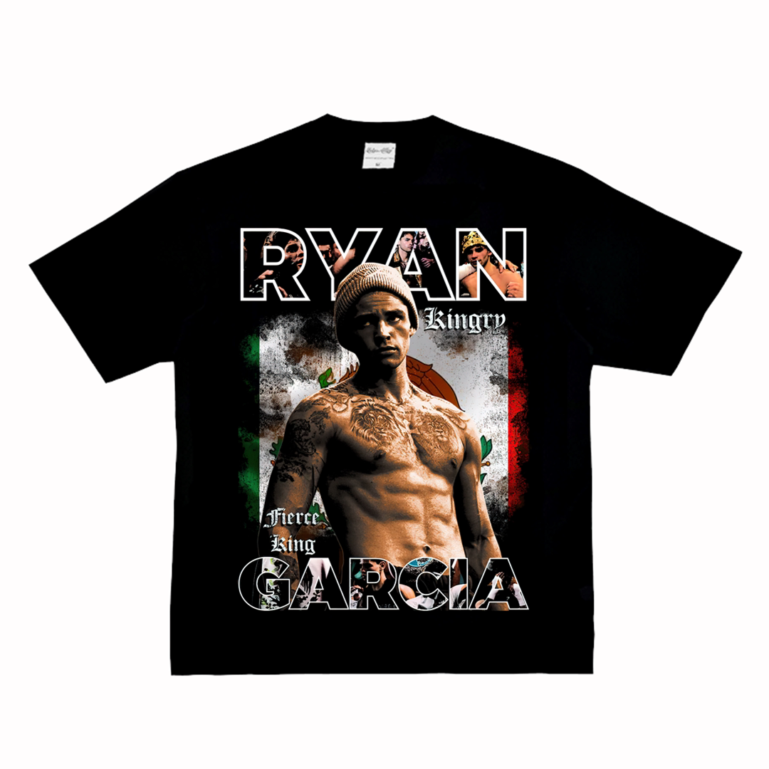 瑞恩 加西亚 ryan garcia 美式小领口ufc拳击街头复古长短袖t恤潮