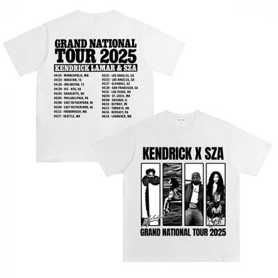 Kendrick Lamar SZA 2025巡演粉丝应援纯棉宽松美式长短袖T恤