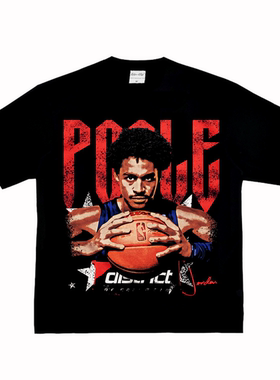 普尔 普洱 Poole 美式小领口奇才篮球训练街头复古长短袖Tt恤国潮