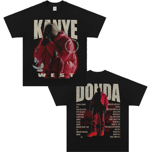 West 街头嘻哈复古洗水重磅纯棉长短袖 Donda 侃爷美式 tee Kanye