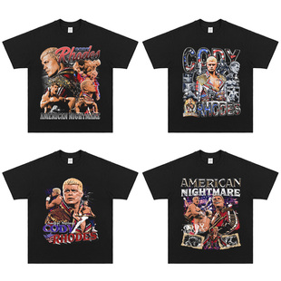 Cody Rhodes tee科迪罗兹短袖T恤 拳击摔角休闲运动宽松纯棉上衣