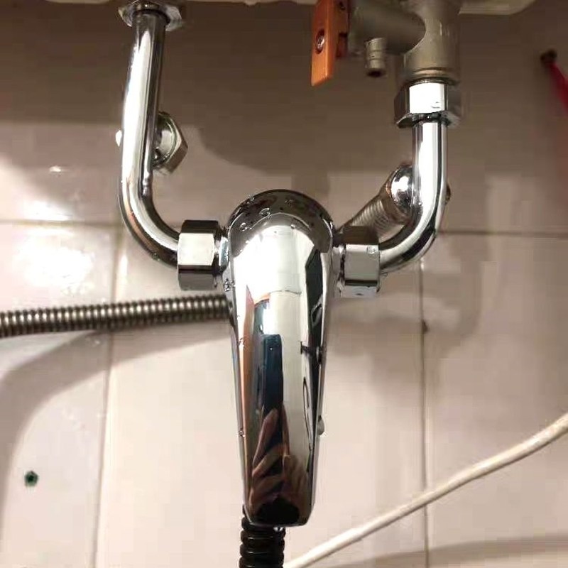 混水阀304全铜淋浴配件混合阀水龙头冷热U型电热水器不锈钢冷热水