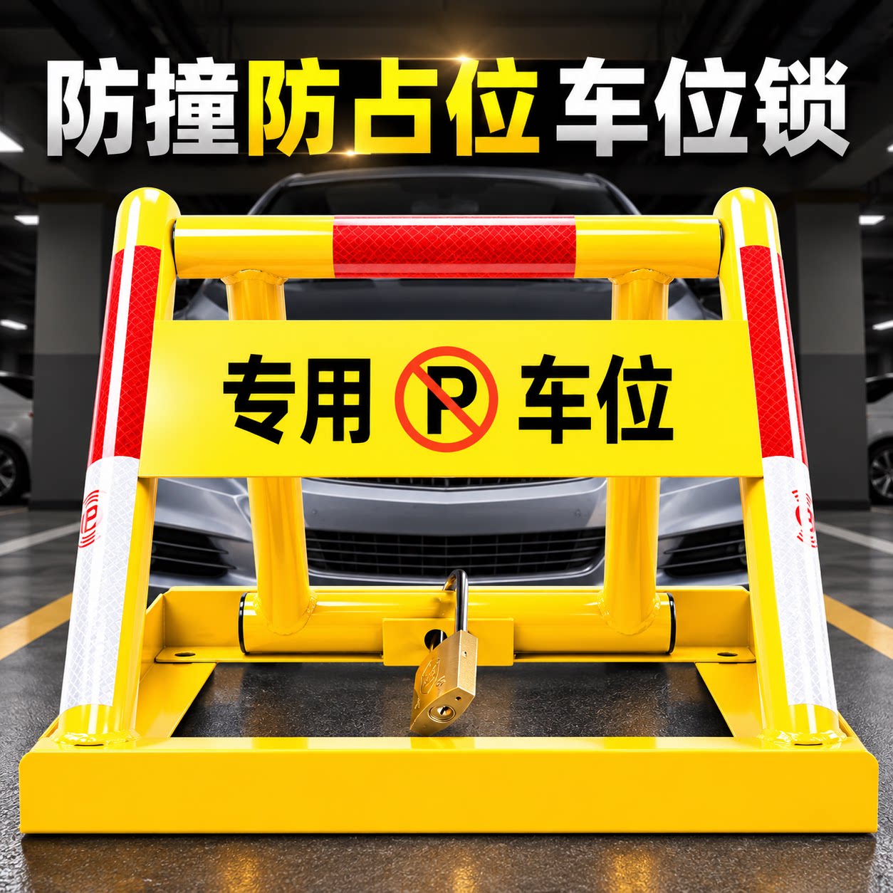 重型加厚防撞车位锁包安装