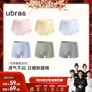 ubras40S純棉抗菌襠情侶中高腰內(nèi)褲 香菇來了