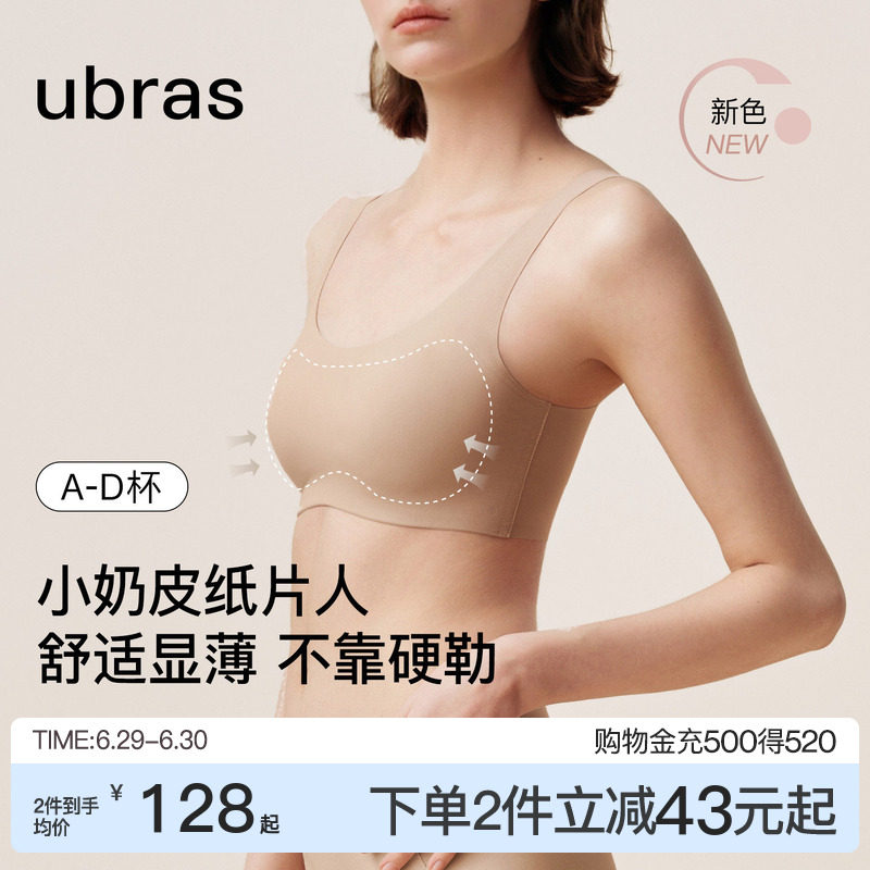 ubras无尺码小奶皮纸片人大胸显小文胸束胸显瘦无痕隐形内衣背心 - 实物图