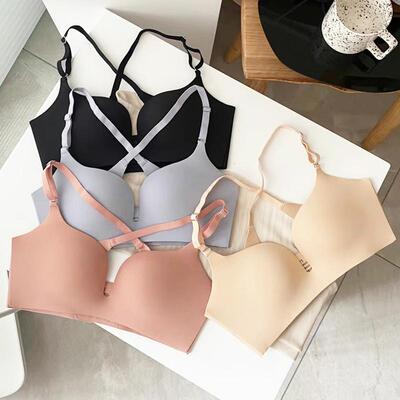 光面无痕交叉美背运动内衣