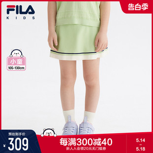 FILA斐乐儿童童装 女小童运动编织半裙百搭透气短裙 新款 2024年夏季