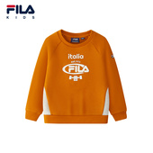 新款 FILA斐乐儿童童装 卫衣2025年冬季 男童小童休闲宽松套头上衣