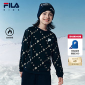 男童大小童加绒保暖上衣 新款 FILA斐乐童装 儿童套头卫衣2025冬季
