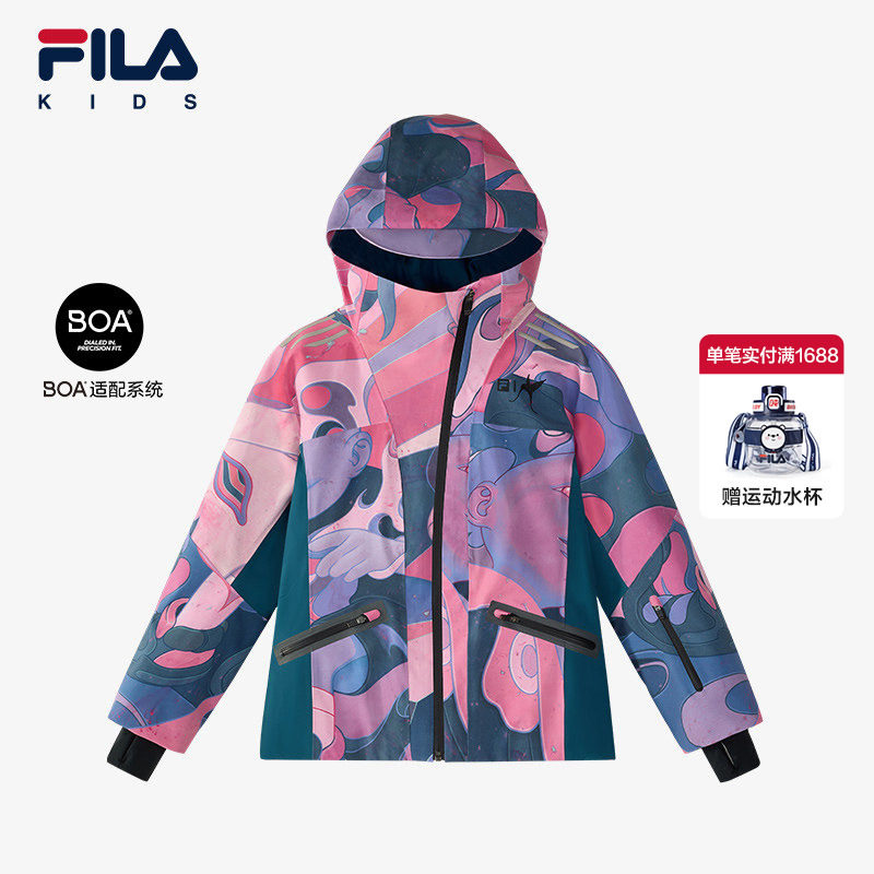 FILA | JAMES JEAN联名儿童滑雪服2024冬季新款女中大童户外外套
