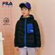 FILA 男女大小童连帽休闲外套防泼水 款 斐乐童装 儿童羽绒服冬季