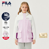 FILA斐乐儿童羽绒服2025年冬季 新款 女童中大童加绒保暖外套两件套