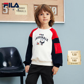 斐暖功能 FILA斐乐儿童童装 卫衣2025年冬季 新款 男小童加绒上衣