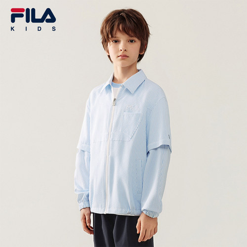 FILA斐乐儿童童装外套2026年夏季新款男童中大童休闲宽松翻领上衣