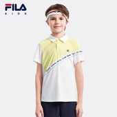 儿童运动T恤夏季 新款 男中大童网球短袖 FILA斐乐童装 POLO衫 排汗潮