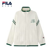 毛衫 2025年冬季 新款 FILA斐乐儿童童装 女童中大童运动宽松毛织开衫