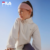 春新款 FILA斐乐儿童童装 上衣长袖 中大童女童休闲运动弹性连帽卫衣