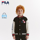 FILA斐乐休闲童装 儿童保暖舒适针织上衣2025秋冬新款 男小童外套潮