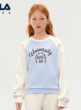 FILA X HARVARD哈佛联名童装卫衣2025年秋季新款女中大童休闲上衣