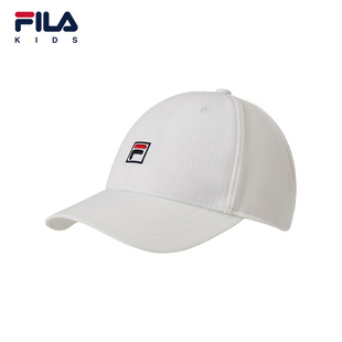 FILA斐乐童装儿童遮阳帽夏季新款男女童白色时尚半空顶透气棒球帽