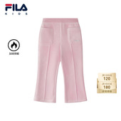长裤 2025年冬季 新款 FILA斐乐儿童童装 女童小童休闲加绒针织直筒裤
