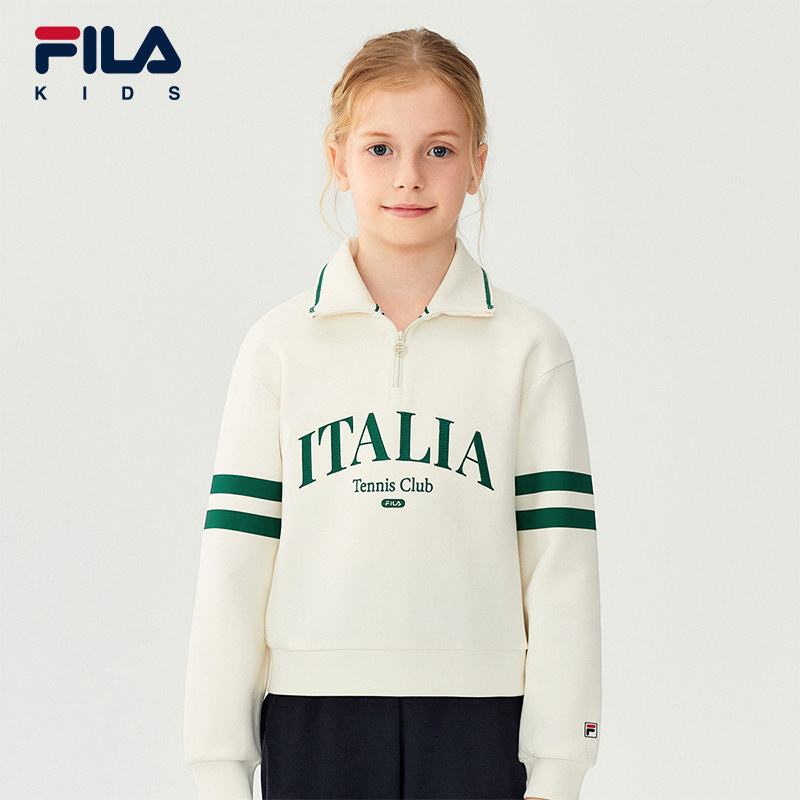 FILA斐乐儿童童装卫衣2025年冬季新款女童中大童运动套头立领上衣,童装/婴儿装/亲子装,卫衣/绒衫,淘宝优惠券,粉丝福利购,淘宝优惠卷