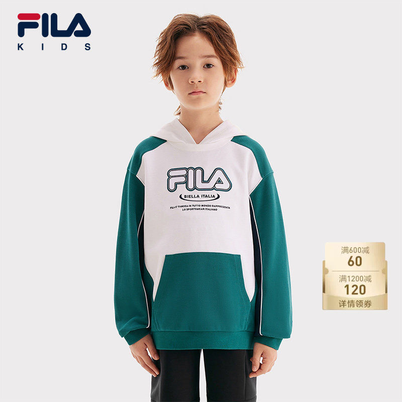 FILA斐乐男中大童连帽卫衣