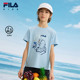 FILA斐乐儿童童装 男童中大童潮流印花上衣 新款 短袖 T恤2025年夏季
