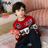 男女童新年休闲红色毛衣 2026春新款 抓马新年 FILA斐乐儿童毛衫