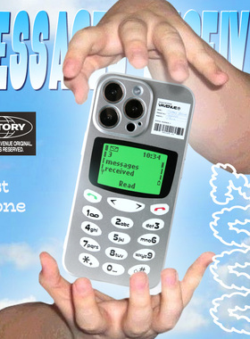 「千禧手机」胜利大道原创意Y2K复古手机适用苹果16iphone17promax手机壳15电镀银14千禧年梦核美式复古