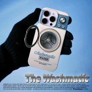 VAVENUE胜利大道 复古Y2K风环形支架 原创滚筒洗衣机自带支架手机壳适用苹果15iPhone16ProMax创意设计美式