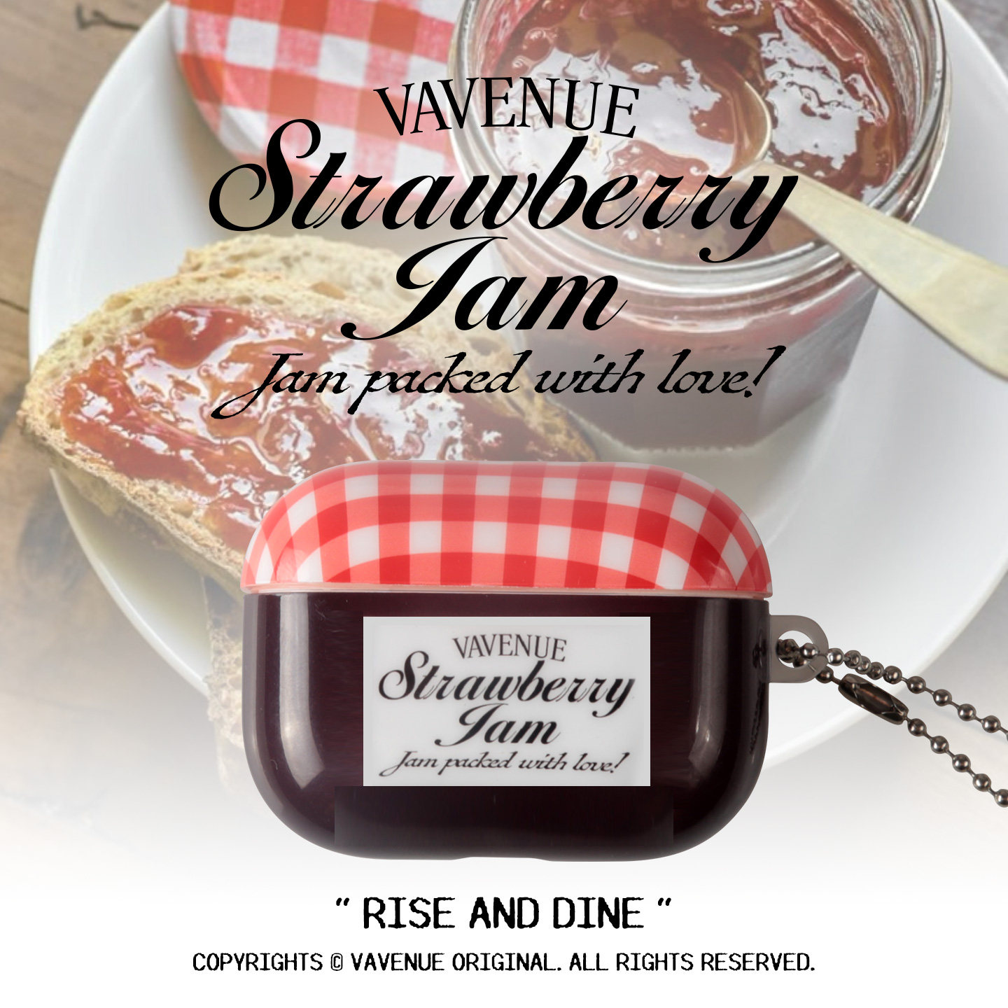 VAVENUE胜利大道草莓果酱airpods pro1/2 苹果耳机套3/4美式复古创意耳壳防摔,3C数码配件,耳机保护套,淘宝优惠券,粉丝福利购,淘宝优惠卷