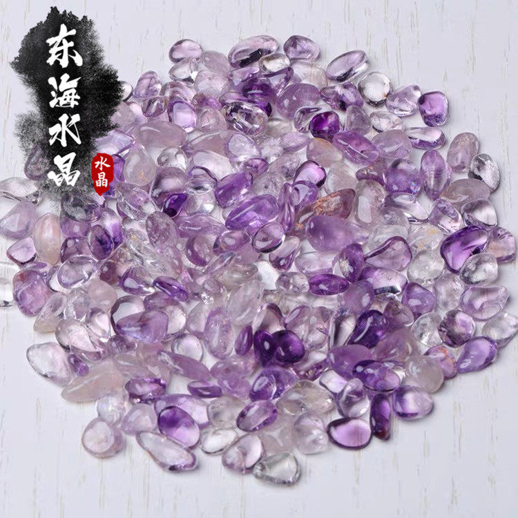 밝은 색상 자수정 자갈 천연 자수정 물고기 탱크 꽃 냄비 장식 조경 DIY 수제 액세서리 DEGAUSSING 정화