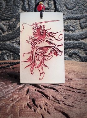 道系青年钟馗玉牌国风挂件护身符定制天然白玉男女平安上色玉佩